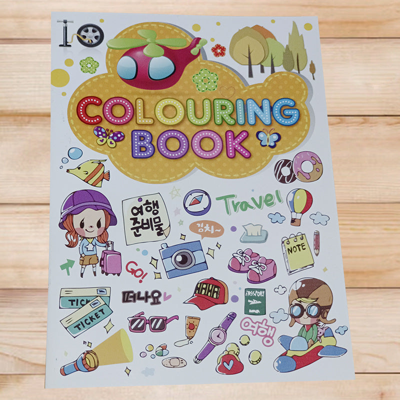 Cartoon English Calligraphy Exercise Book Children Coloring