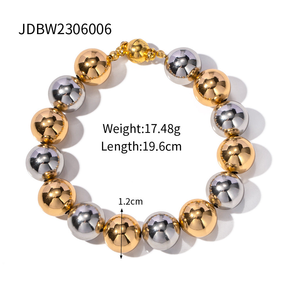 Special Interest Light Luxury High-grade Accessories Gold Steel Beaded Necklace