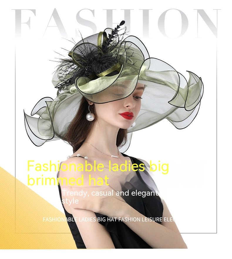 Polyester Street Shot Flower Sun Hat Fashion Personality Easy To Match