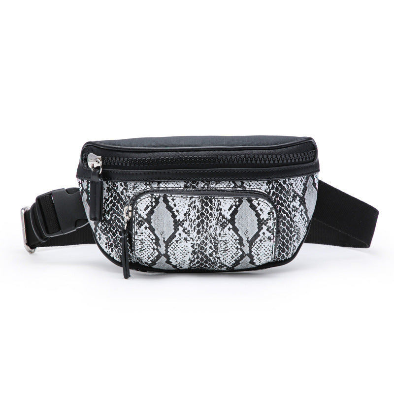 Snake print fashion belt bag