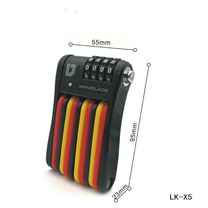Mini Password Folding Lock Bicycle Lock Portable