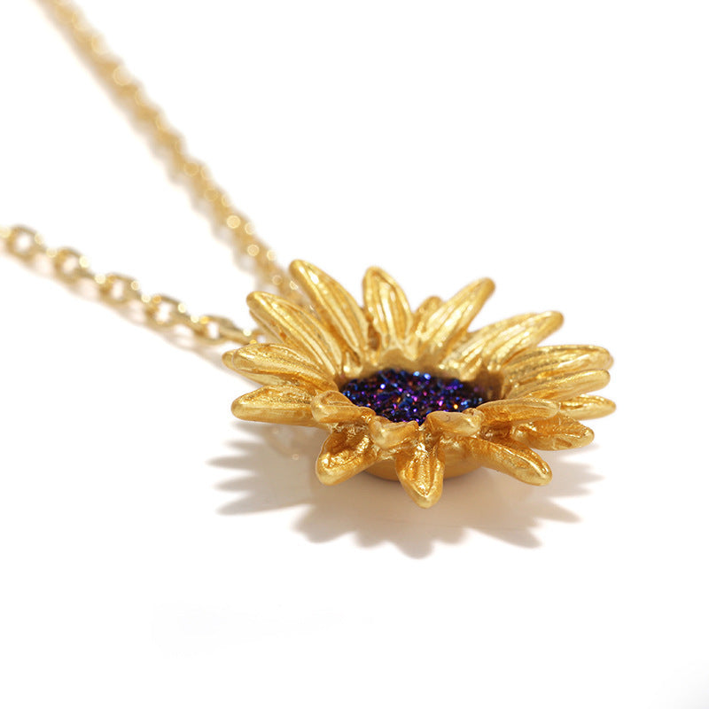 Sunflower Necklace Clavicle Chain Women's All-Match Gold SUNFLOWER Ornament