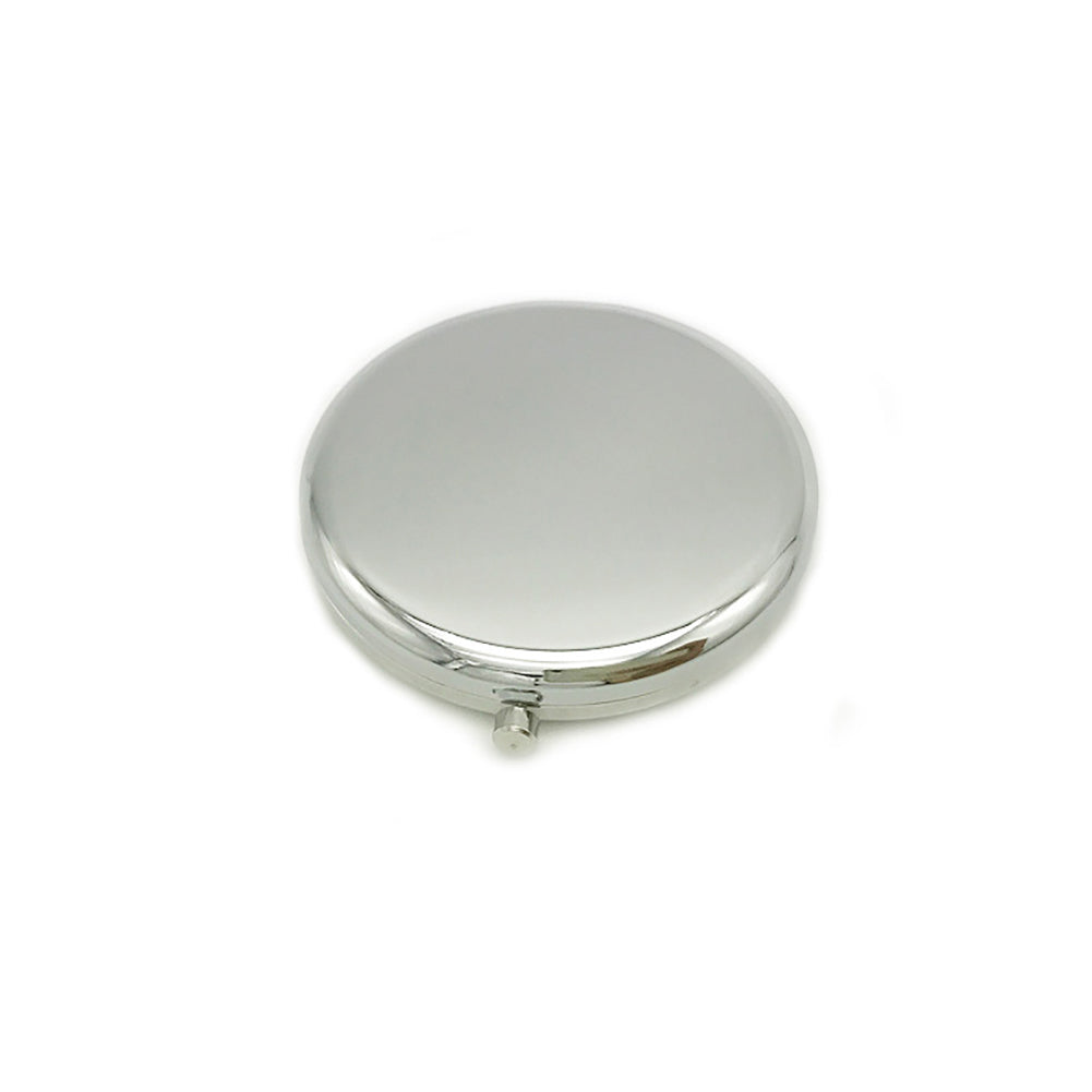 Double-sided folding metal makeup mirror