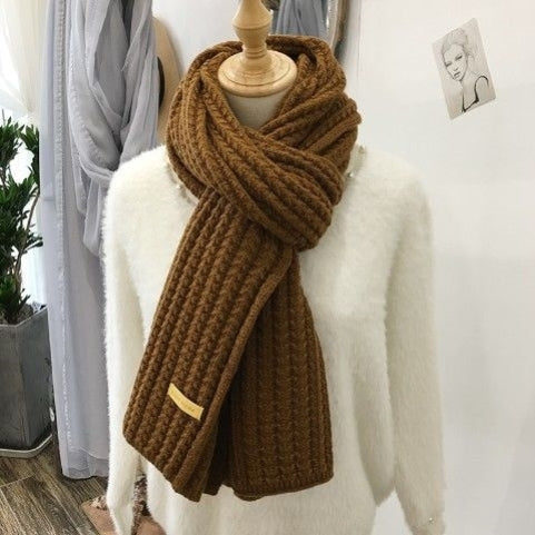 Scarf Women's Winter Woolen Knitting Thickening To Keep Warm