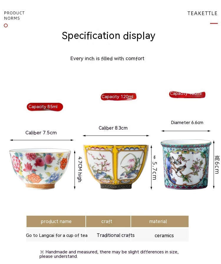 Porcelain Tea Tasting Cup Gift Box Chinese Style