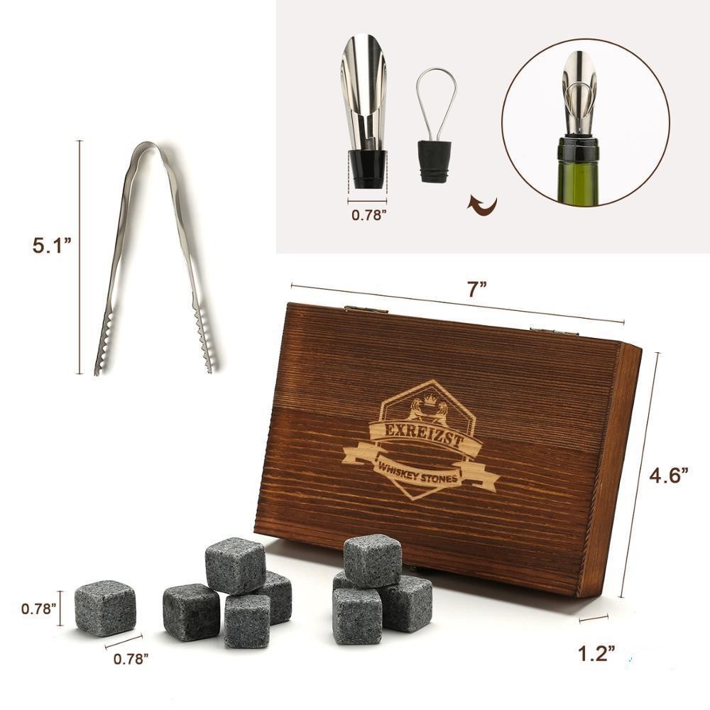 Whiskey Stones Gift Set  9 Granite Chilling