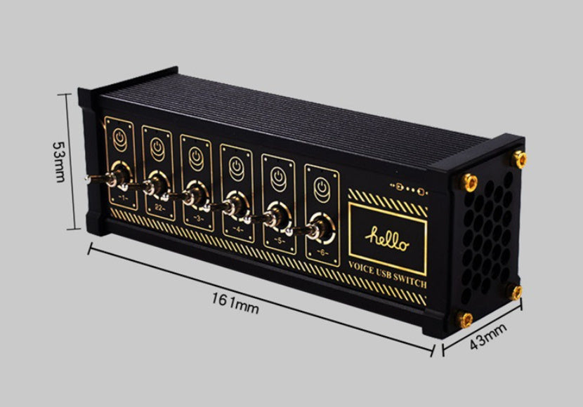 USB Toggle Power Strip Independent Control Retro Gold Plated