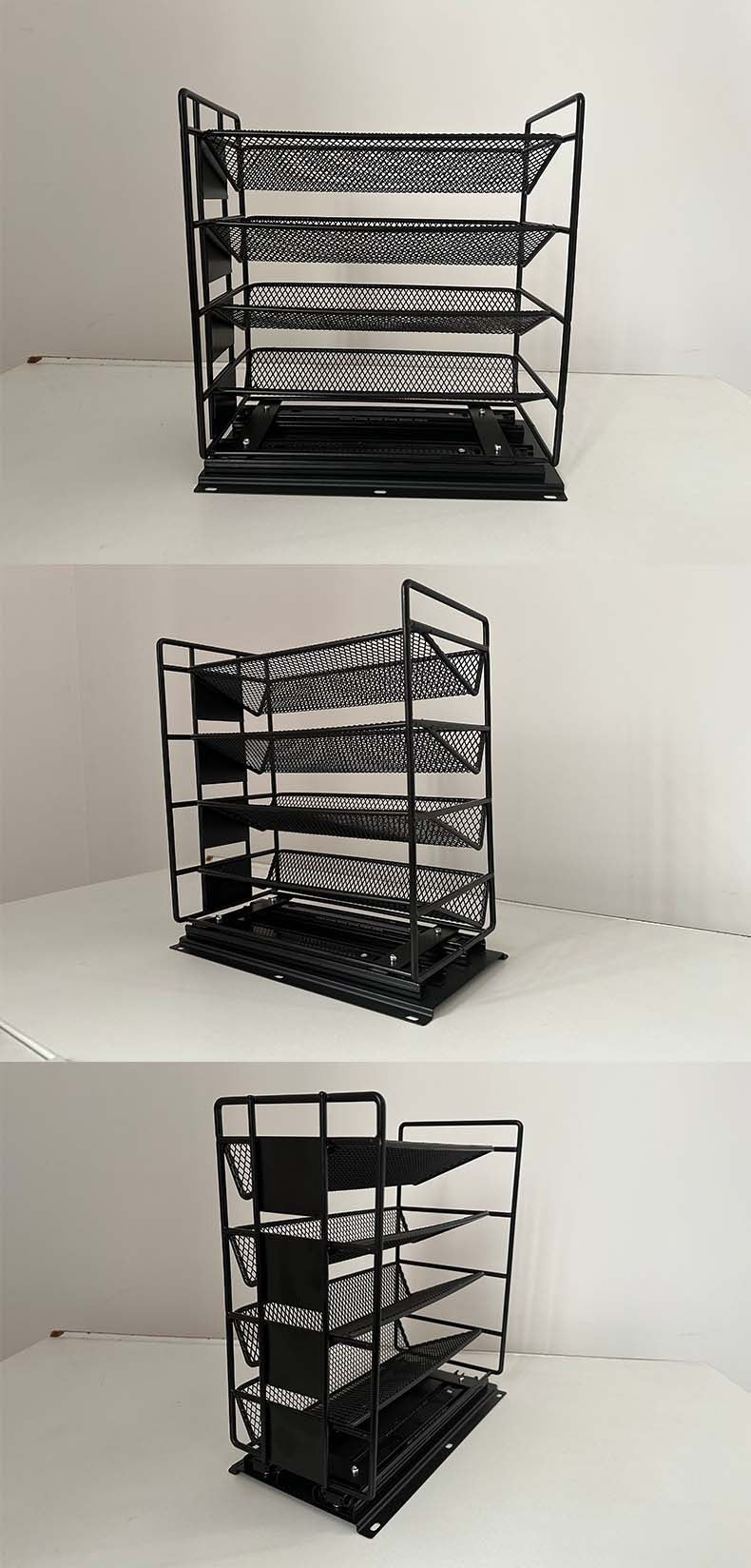 Étagère de rangement coulissante multicouche en métal pour armoire de cuisine, pour épices