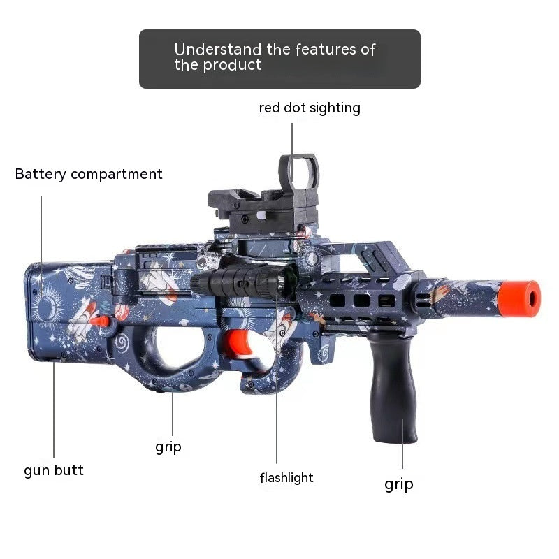 Electric High-speed Continuous Hair Soft Elastic Boy Crystal Toy Gun