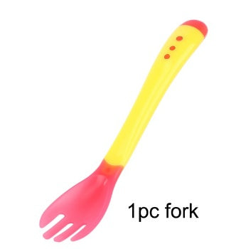 Vaisselle de bébé Assiette à ventouse avec cuillère thermosensible Alimentation de bébé Bols d'alimentation pour bébé
