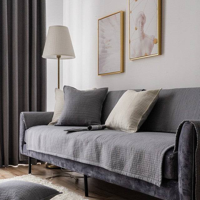 Sofa Cushion Cover Cotton Fabric Non-slip Cushion
