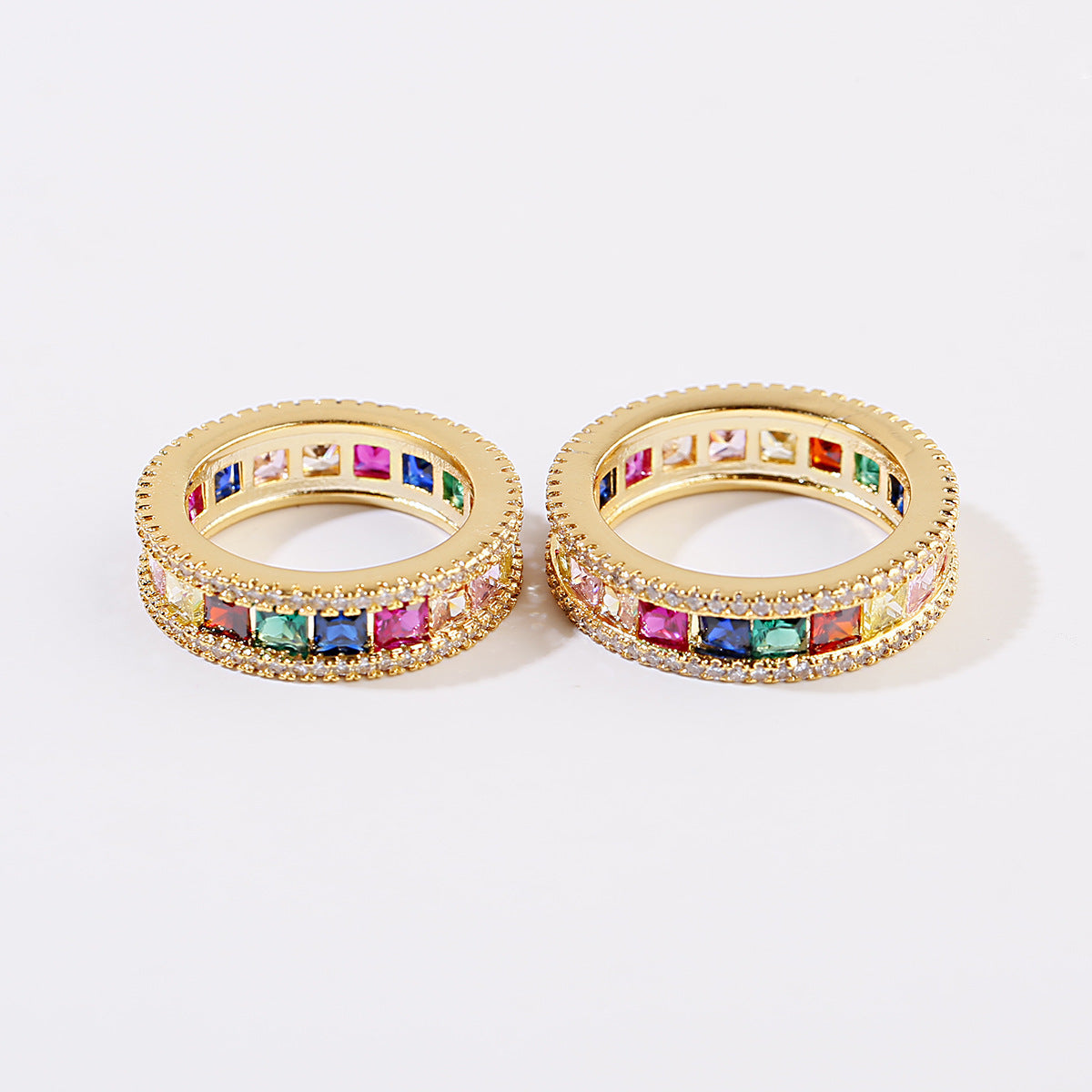 All-match color crystal ring