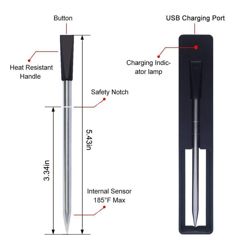 BBQ Bluetooth Thermometer Mini USB Rechargeable