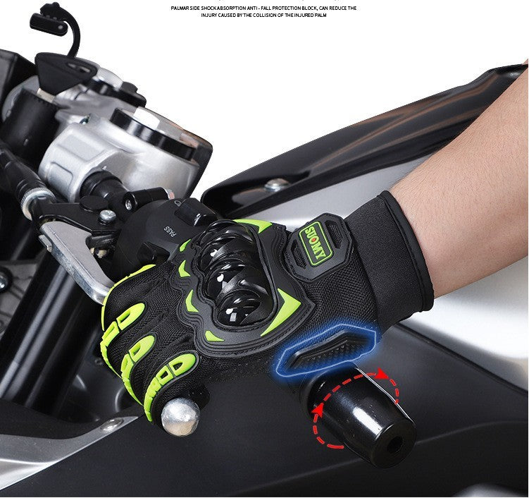 Men's Full Finger Case Drop-resistant Touch Screen Breathable Motorbike Gloves