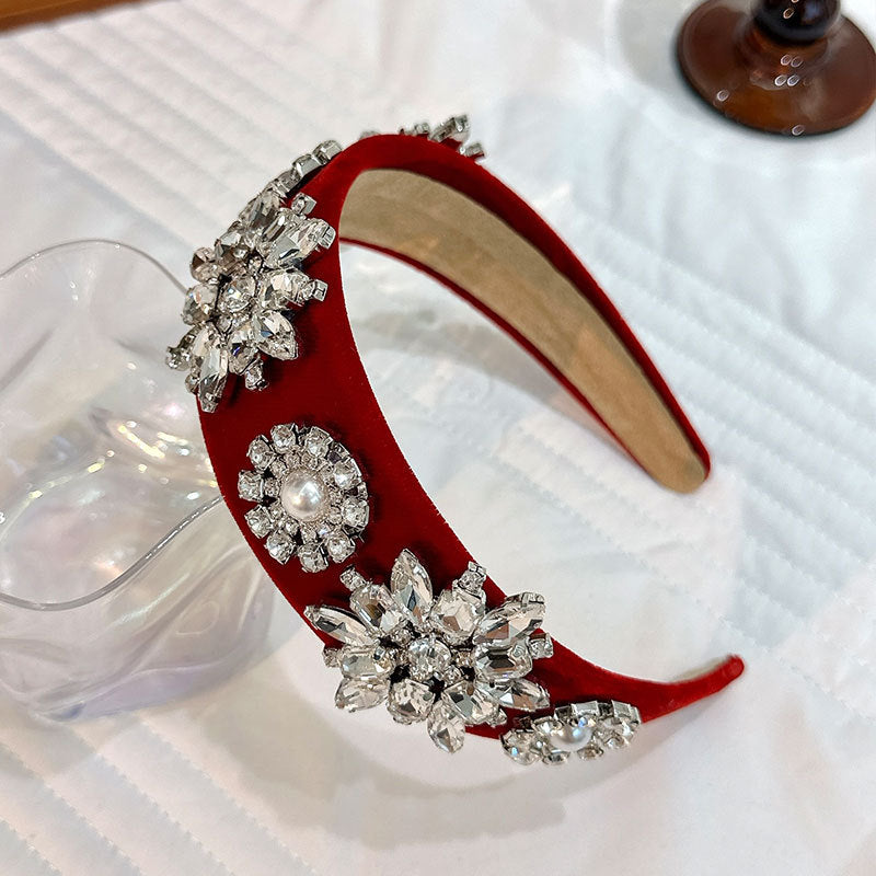Retro Baroque Pearl Rhinestone Headband