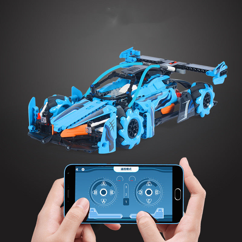 Children's assembled racing model building block toy