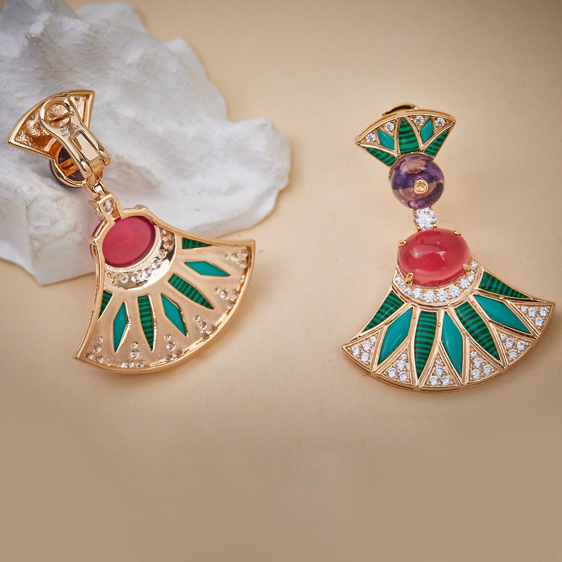 Women's Fan-shaped Necklace Earring Set