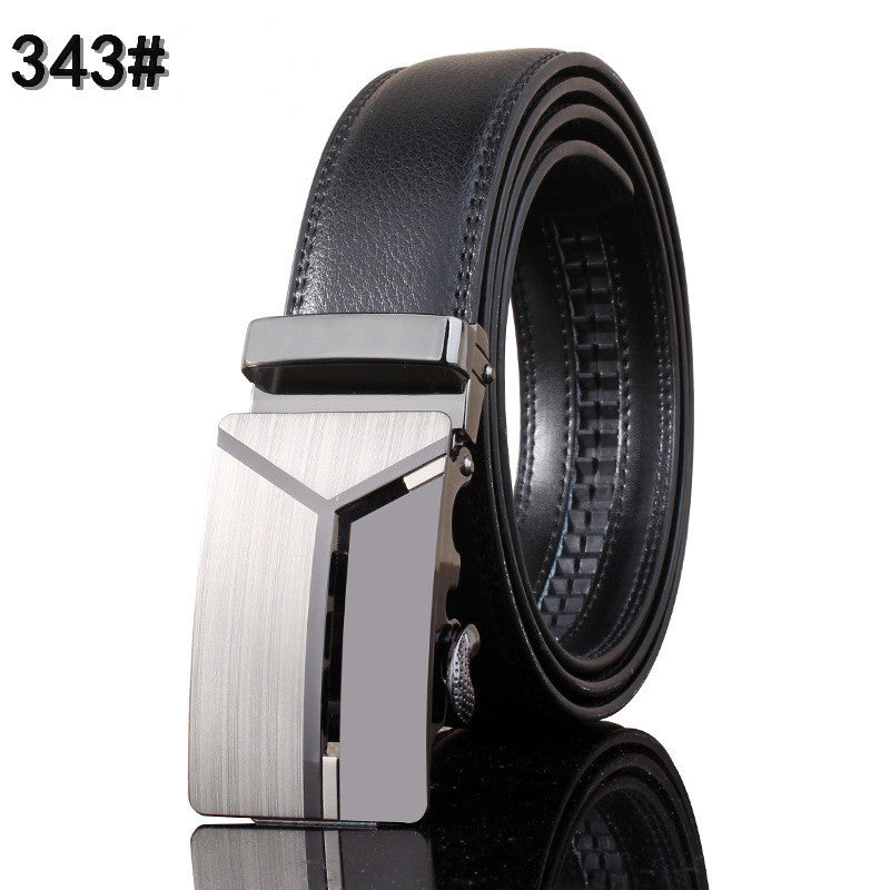 Men's belt leather automatic buckle Leopard pure leather belt