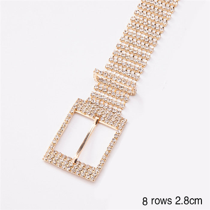 Ceinture pour femme en alliage brillant avec strass