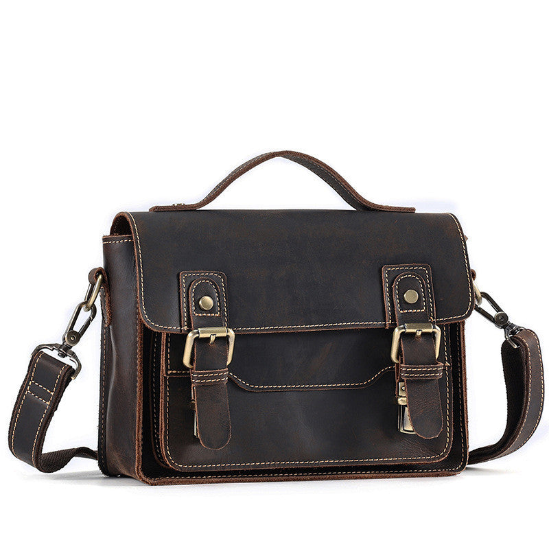 Crazy Horse Leather Casual Retro Shoulder Bag