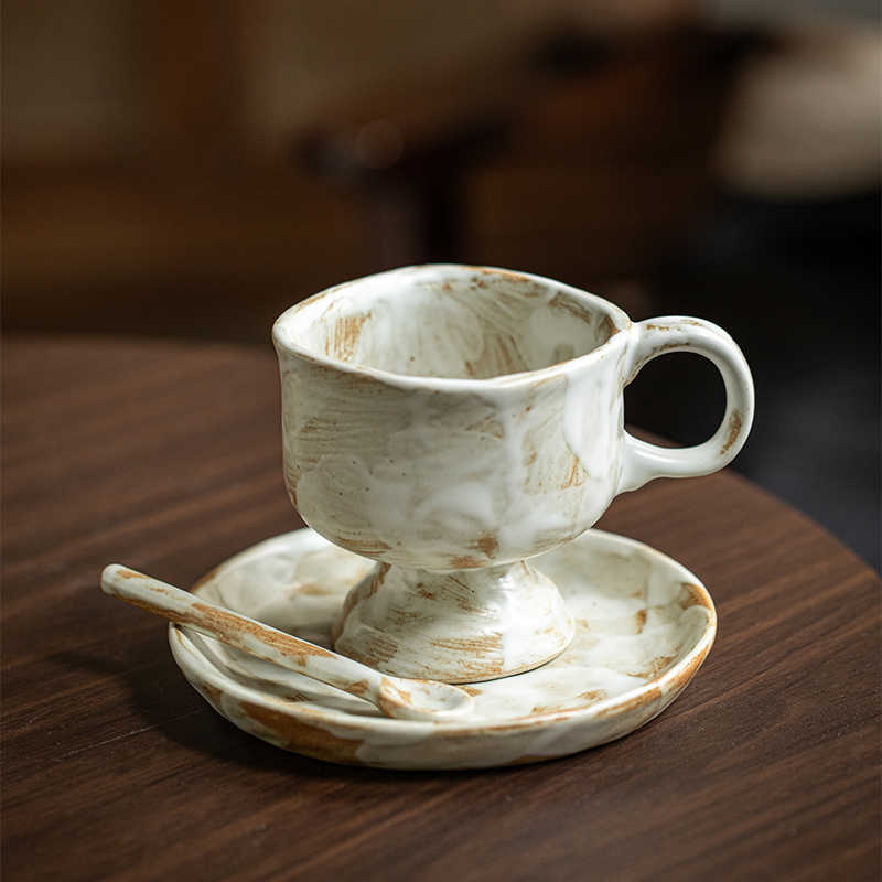 Coffee Retro Ceramic Cup Saucer Set