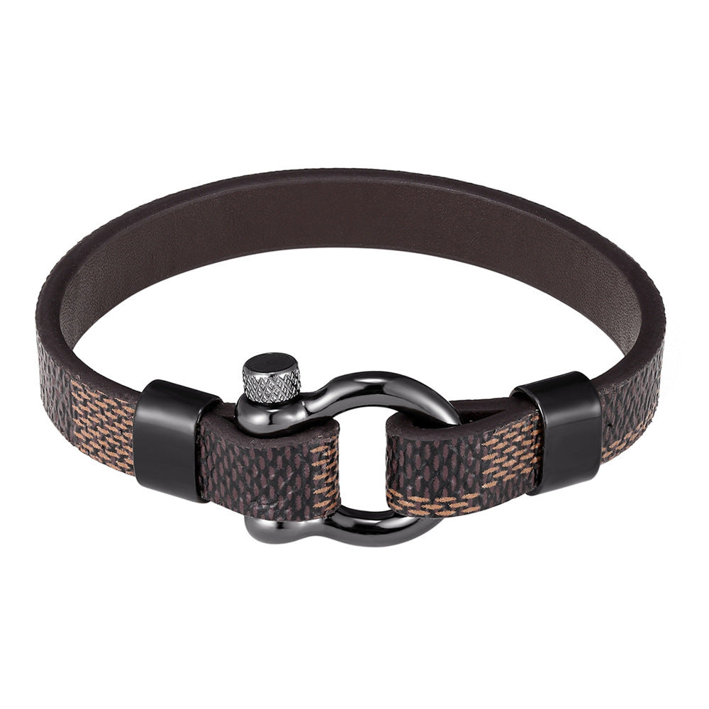 Bracelet Men's Titanium Steel Bracelet Horseshoe Buckle