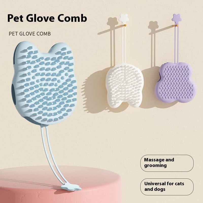 Pet Silicone Cat Petting Gloves Bath Brush