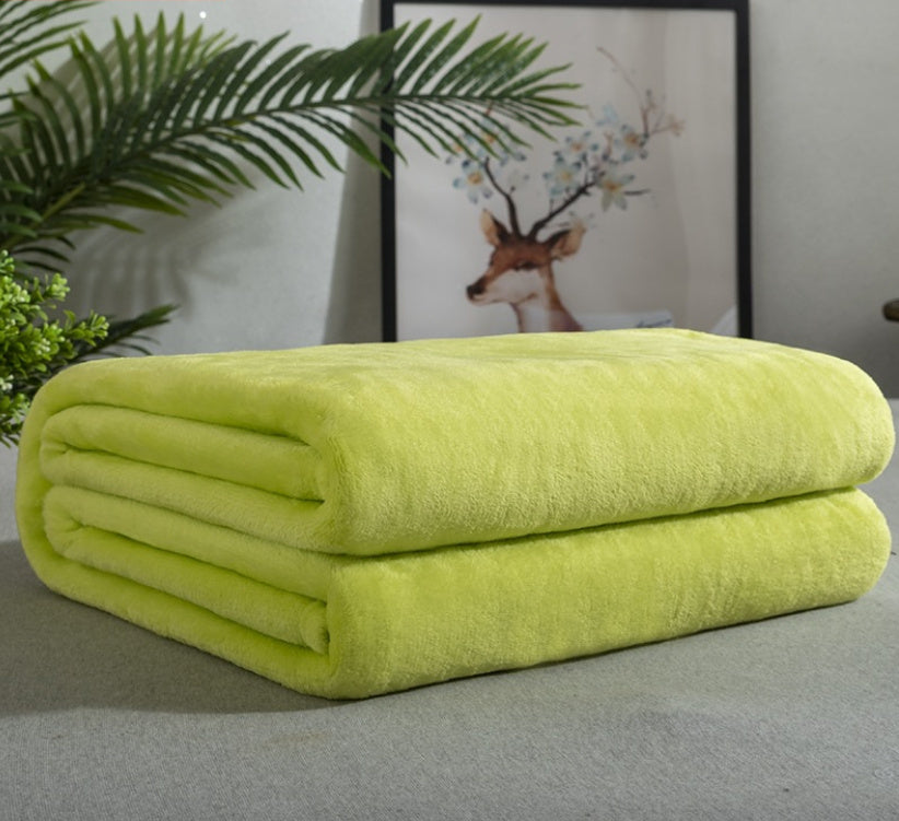Solid Color Flannel Blanket Summer Air-conditioning Blanket Office Nap Blanket