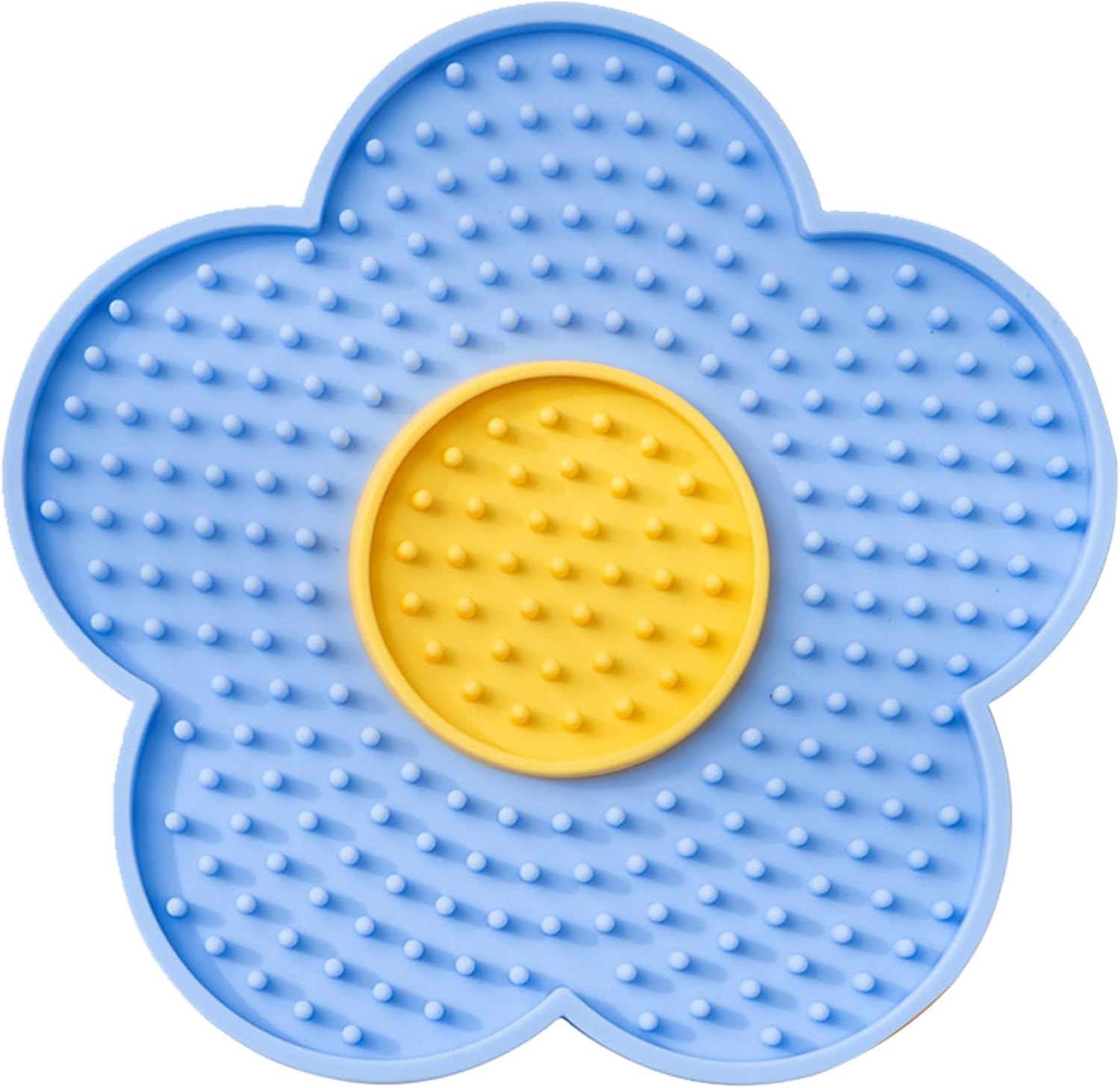 Cats Lick Pad With Suctions Cup Slow Feeders Licking Mat Flower Shape Silicone Pad With Suctions Cup Dog Licking Mat Silicone