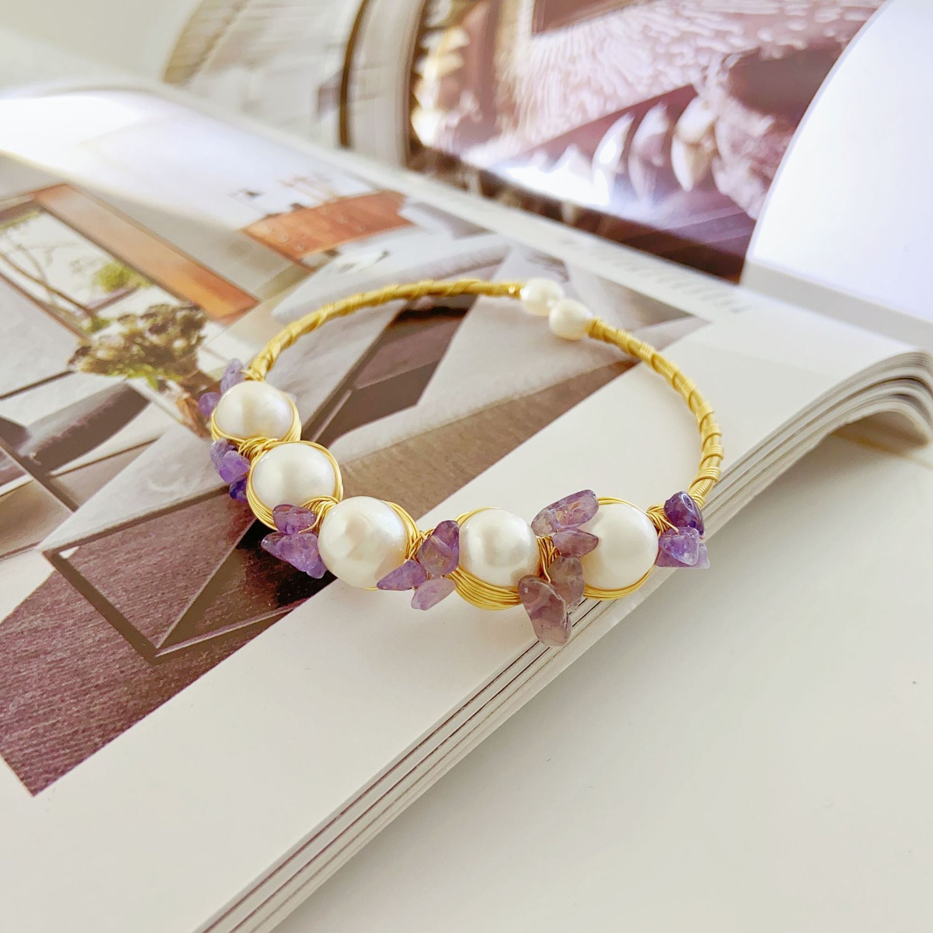 Bracelet Perle Tressé à la Main Article Polyvalent