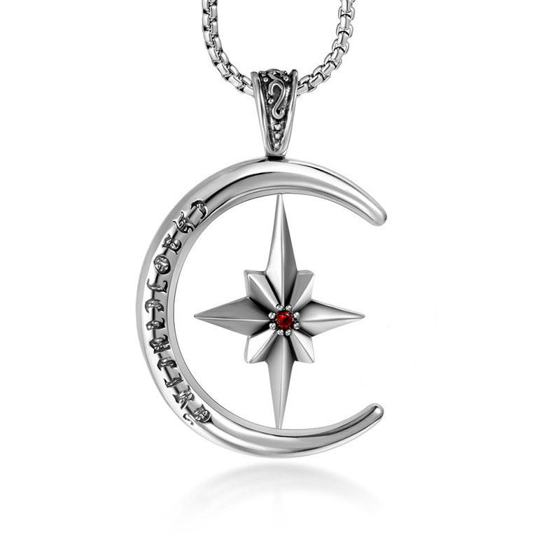 Gemstone Men's Titanium Steel Necklace