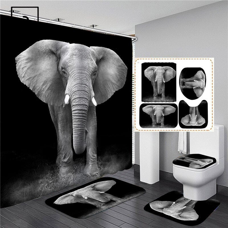 Hot Selling Polyester 3D Digital Printing Waterproof Shower Curtain