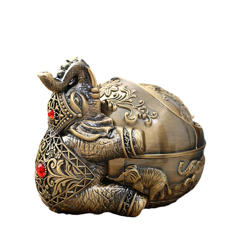 Household Fashion Metal Shatter Proof Cover Ashtray