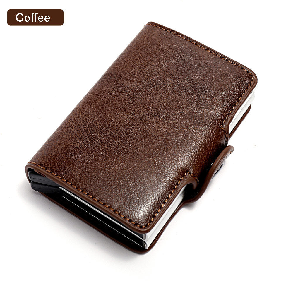 Portefeuille RFID en cuir PU Crazy Horse pour homme, mini pince à billets, porte-cartes de crédit et d'identité