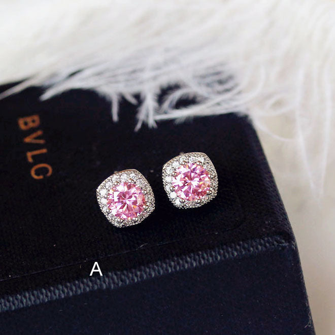 Crystal Earrings Earrings Gemstone Square Rhinestones Zircon