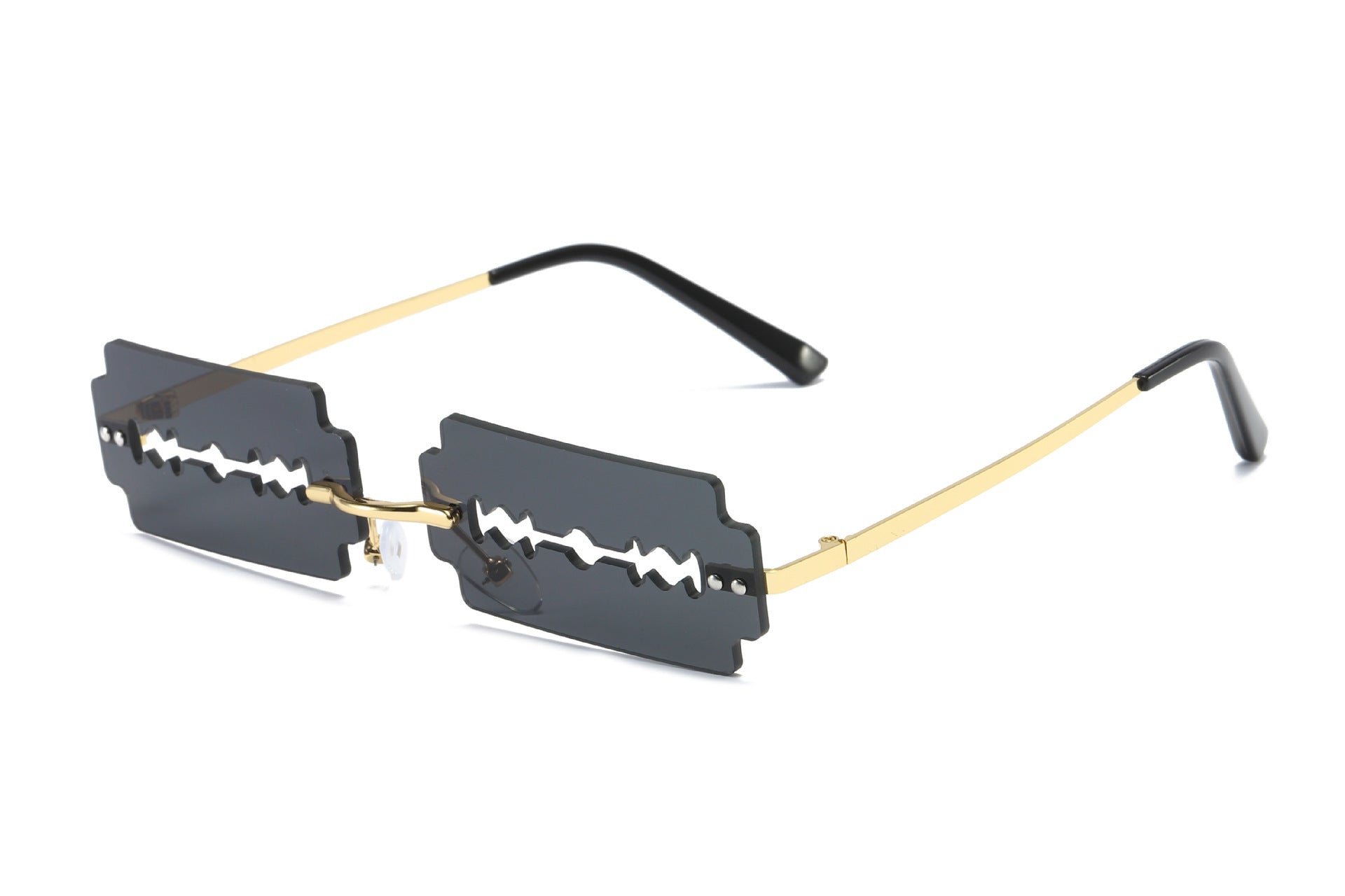 Lunettes de soleil pour femmes sans monture en métal - Découpe
