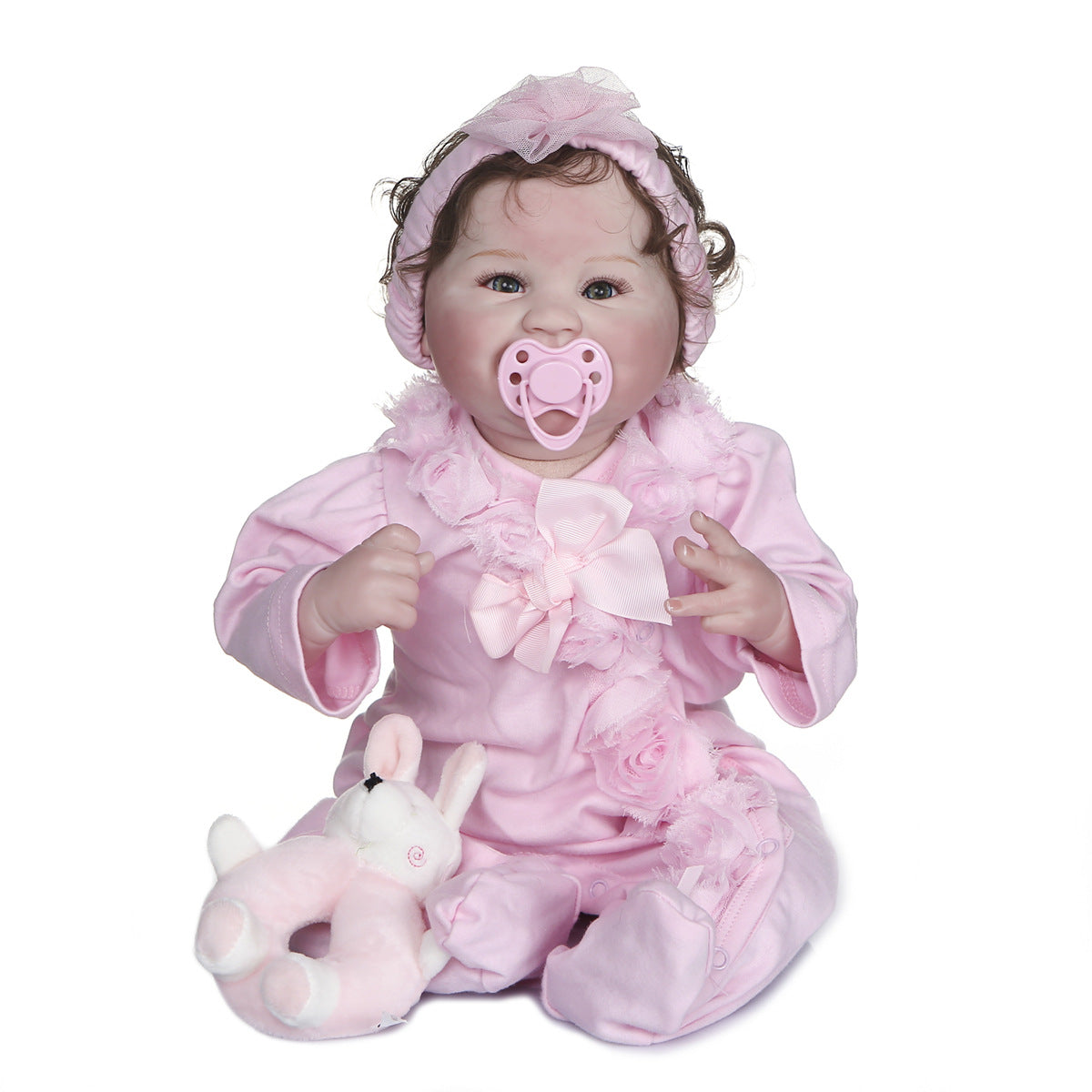 Cute  Acrylic Eyes Smiling Baby Reborn Toy