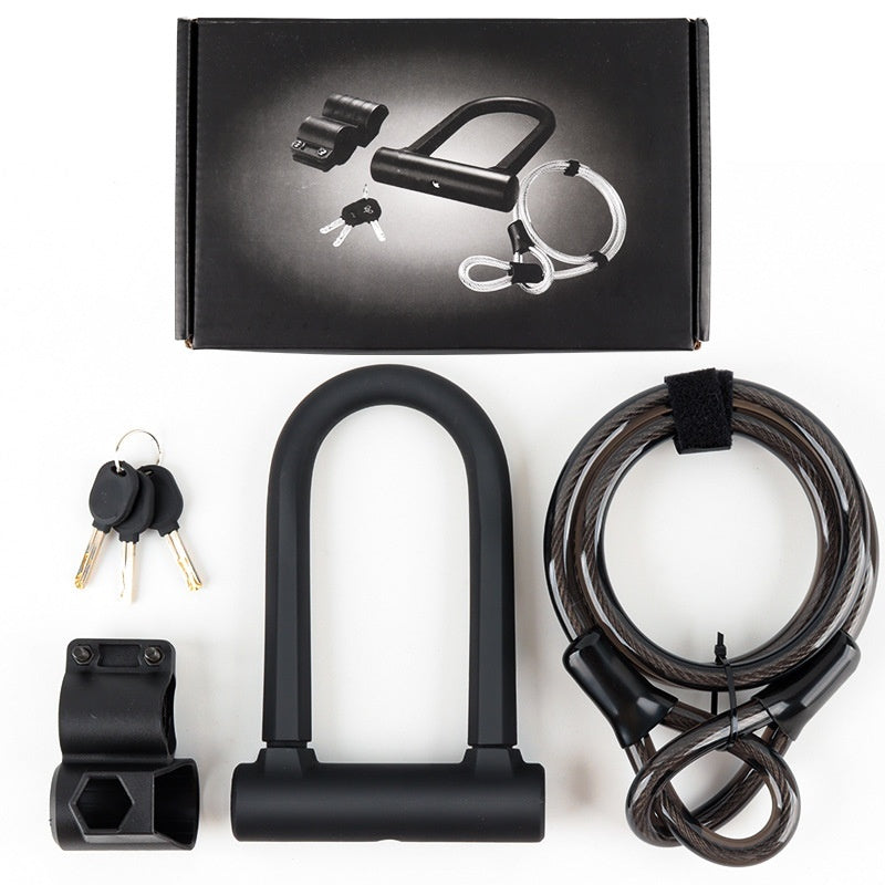 Anti-theft Anti-skid Bicycle U-lock Security Steel Cable