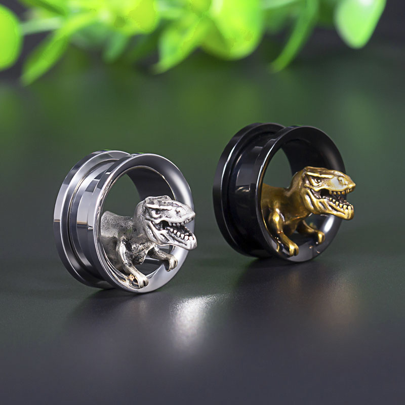 Dinosaur Pierced Stainless Steel Earrings