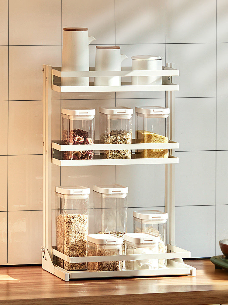 Kitchen Spice Rack Countertop Multi-layer Free Installation Device Rack Home Desktop
