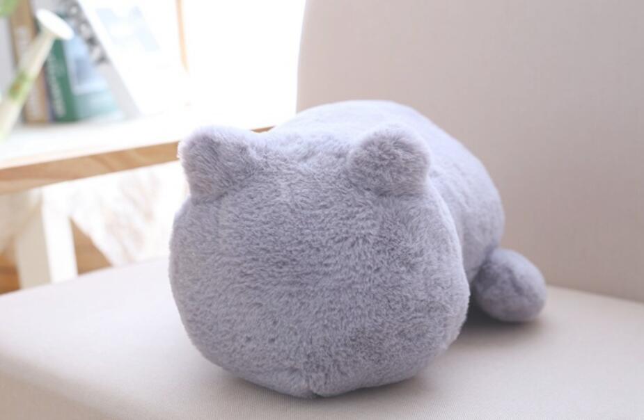 Pure Color Back Cat Plush Doll Fashion Cute Stuffed Animal Simple Plush Toy Room Decorations Girlfriends Birthday Holiday Gifts