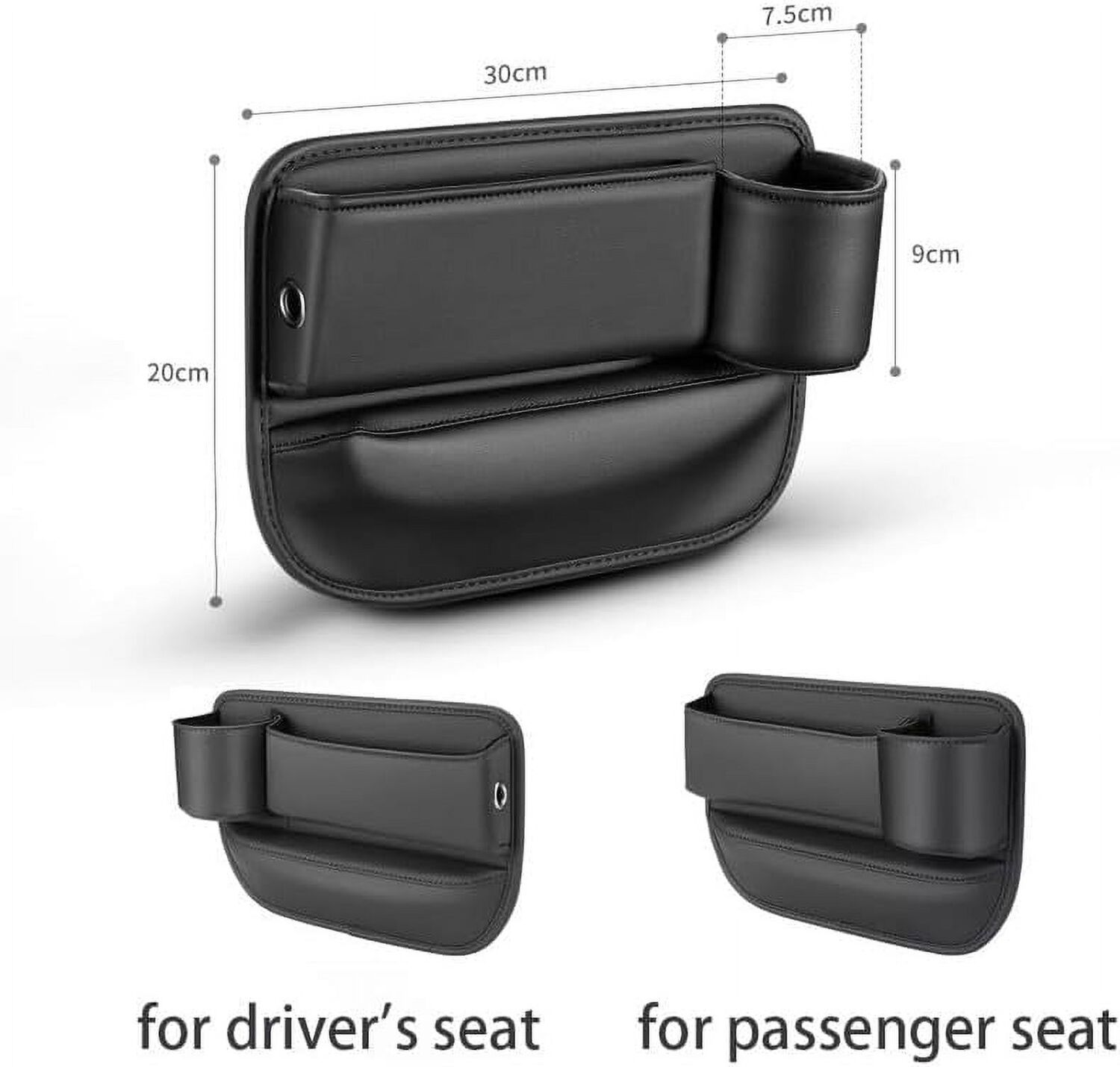 Rangement de siège de voiture, Nouvelle boîte de rangement de siège de voiture améliorée avec porte-gobelet, Boîte de rangement pour espace de siège, Sac de rangement pour porte-gobelet pour voiture, Boîte de rangement de siège de voiture réglable