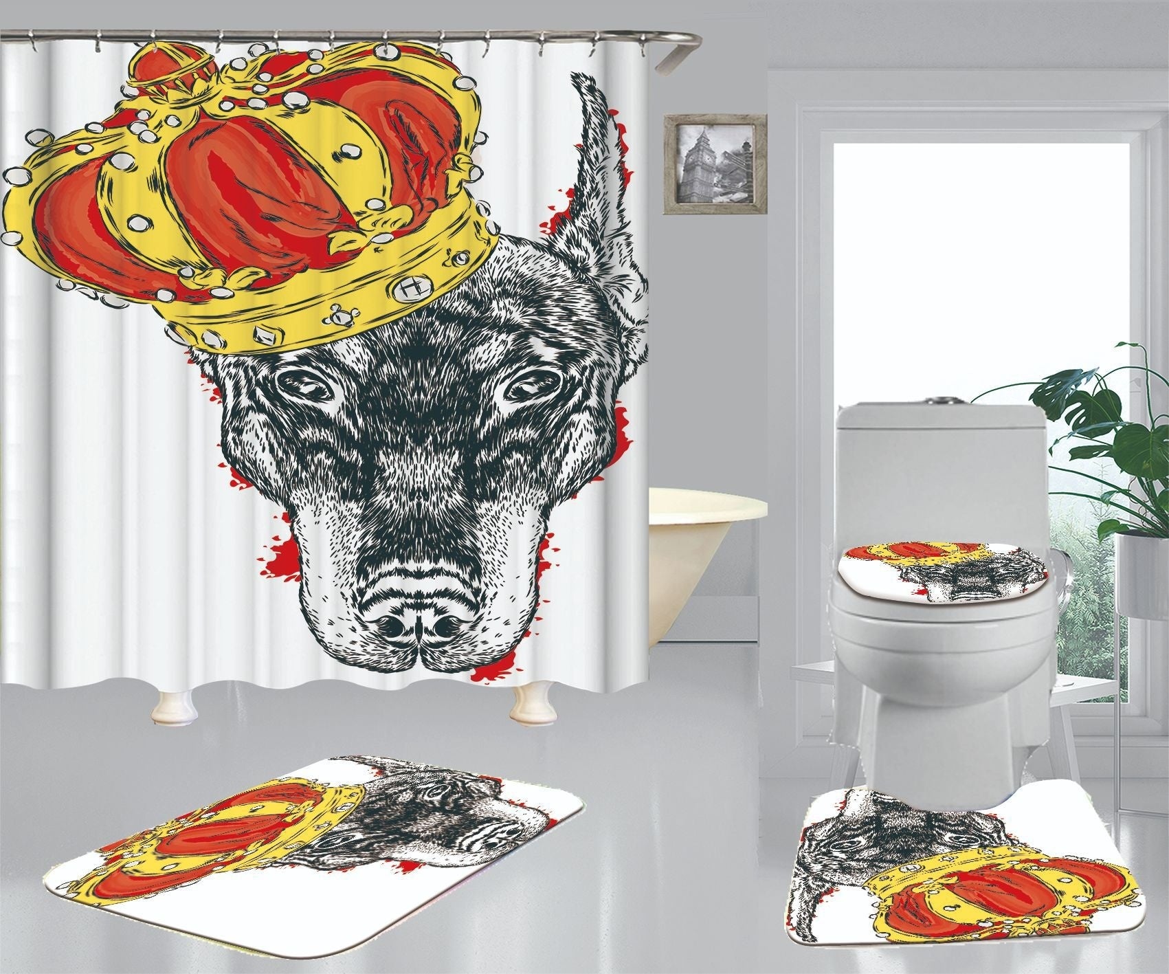 Afro  Pattern Polyester Digital Shower Curtain