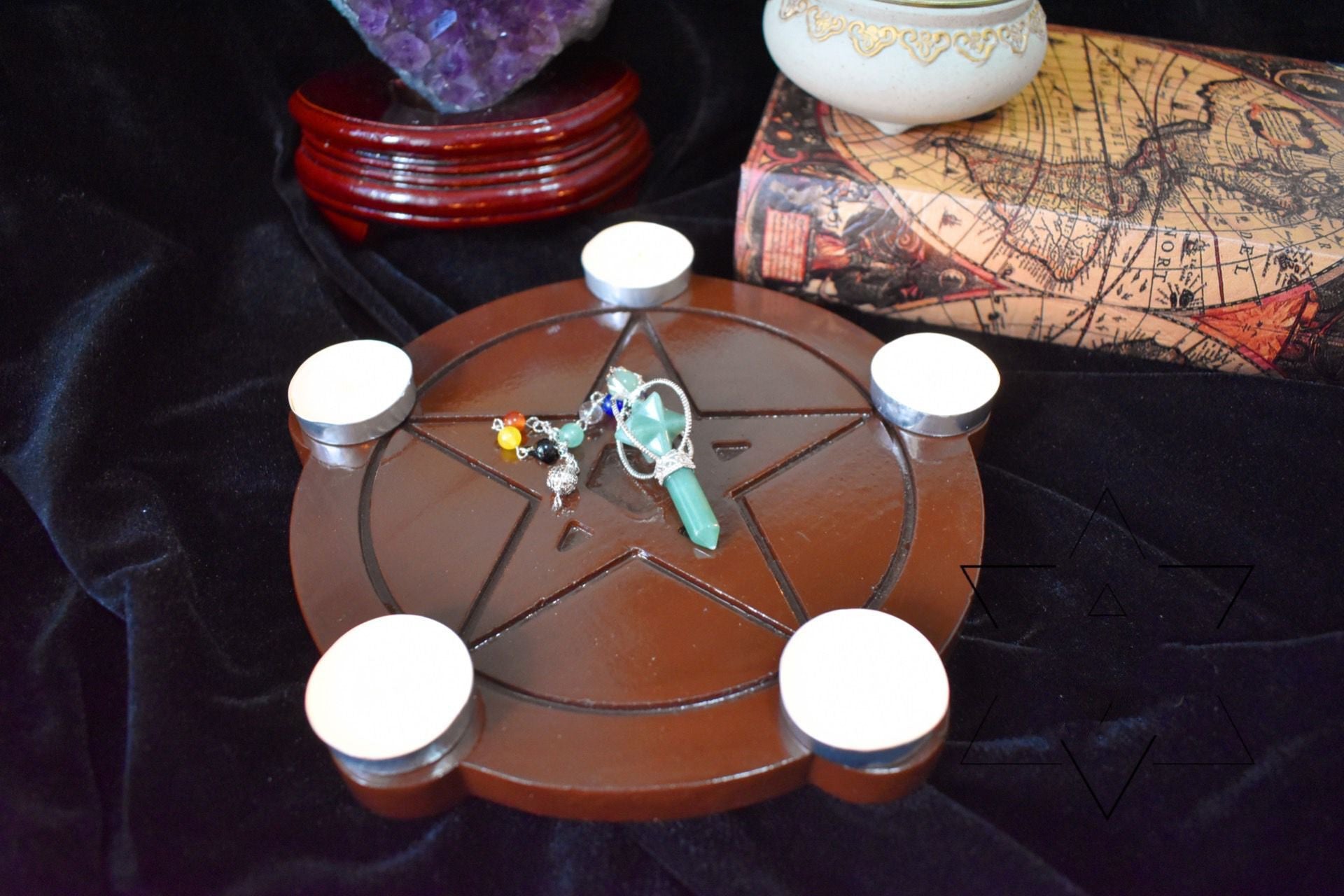 Pure solid wood candle holder