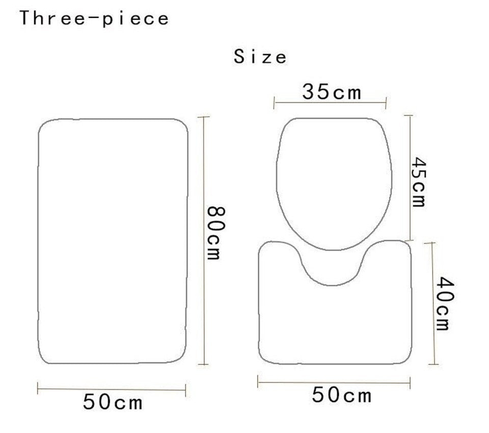 3-piece absorbent non-slip mat