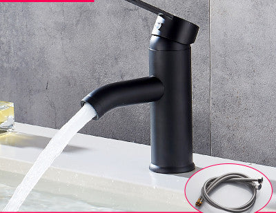 Mélangeur de lavabo chaud et froid rehaussé noir