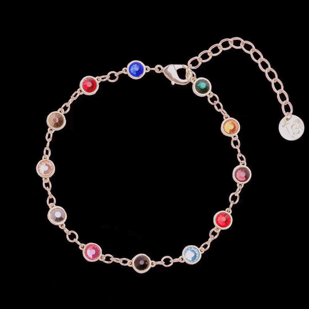 Fashion Inlaid Color Diamond Bracelet