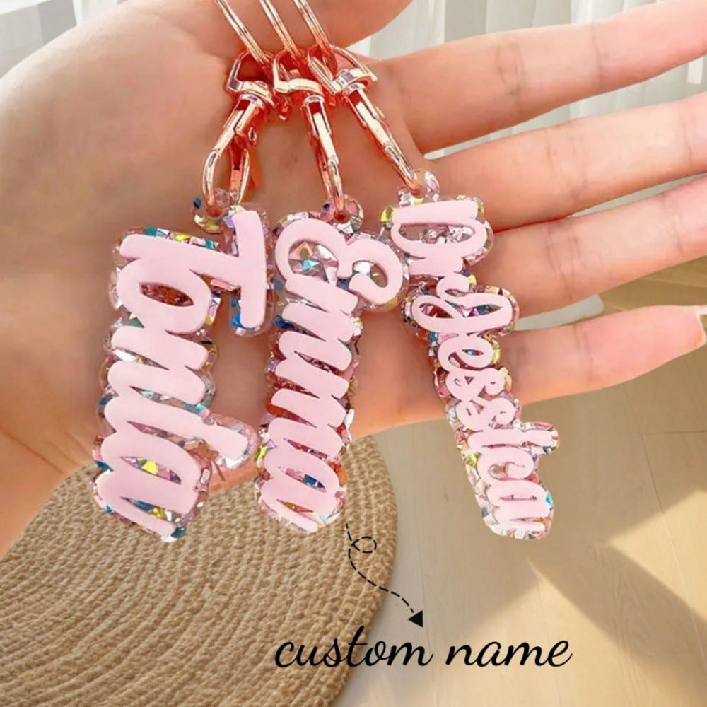 Custom Fashion English Acrylic Key Chain