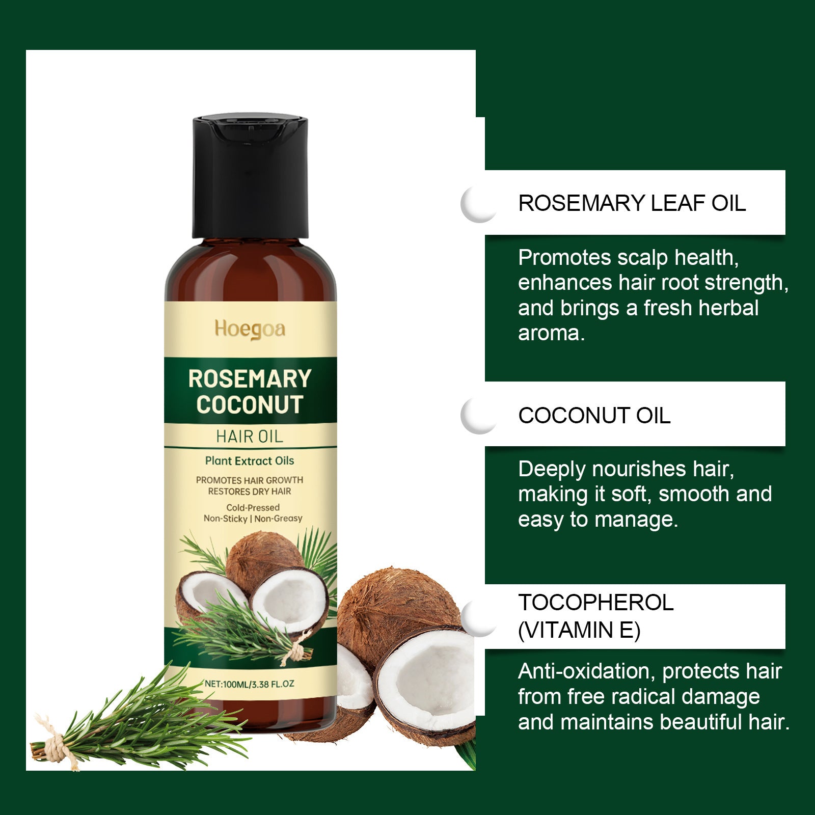 Huile Capillaire Romarin Coco Nourrissante Hydratante Soin Parfumé Soin Capillaire
