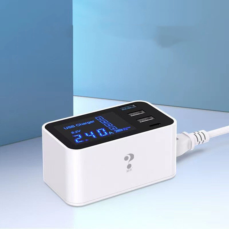 Question Mark Multi-port Charger, Multi-function 5V2.4A Mobile Phone Travel